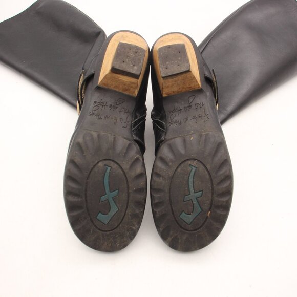 John Fluevog Tall Boots Women's Size 9 Black Leather - Picture 7 of 12